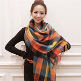 Plaid Winter Scarf Women