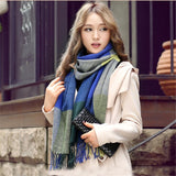 Plaid Winter Scarf Women