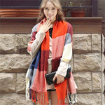 Plaid Winter Scarf Women