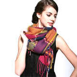 Plaid Winter Scarf Women