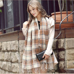 Plaid Winter Scarf Women