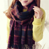 Plaid Winter Scarf Women