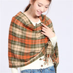 Plaid Winter Scarf Women