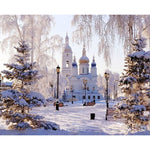 snow castle Landscape DIY Digital Painting By Number