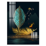 3 Panels Cheap Canvas Art Painting Chinese Style Green and Gold Waterproof Wall Art Prints Home Decor Canvas Posters Prints