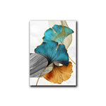 Blue Green Yellow Gold Plant Leaf Abstract Poster