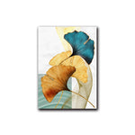 Blue Green Yellow Gold Plant Leaf Abstract Poster