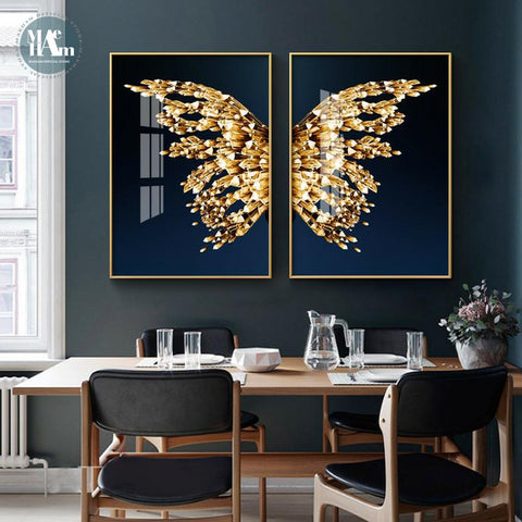 Nordic Golden butterfly Wall Decoration