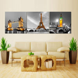 3 Panel Modern Paris Effiel Tower Wall Art