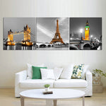 3 Panel Modern Paris Effiel Tower Wall Art