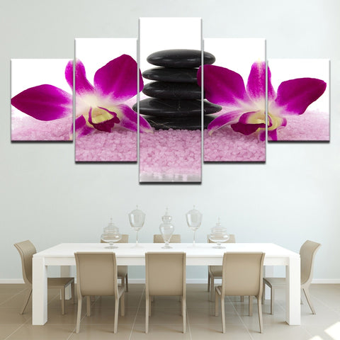 Two orchid 5 Panels Canvas