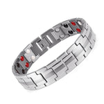 Mens Magnetic Titanium Bio Energy Silver Bracelet