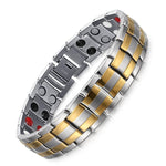 Mens Magnetic Titanium Bio Energy Silver Bracelet