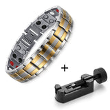 Mens Magnetic Titanium Bio Energy Silver Bracelet