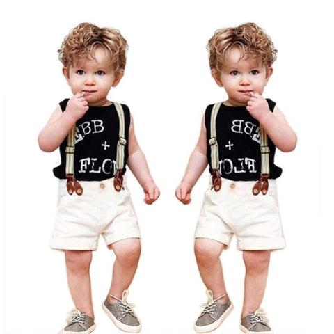 Summer Boys Clothes Letter Print