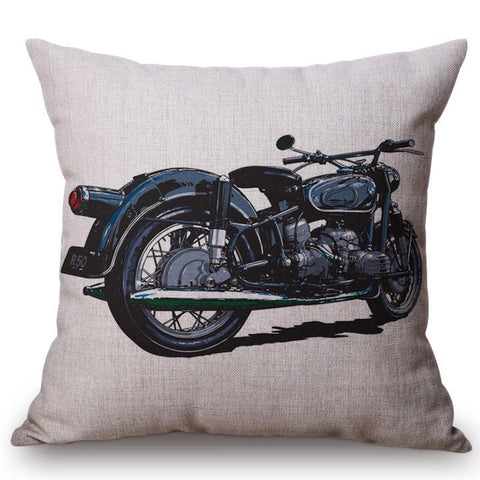 Vintage Classic Motorcycle Poster Sofa Cushion Cover