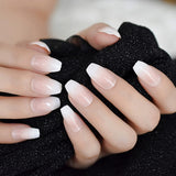 Pink Nude White French Nail Art