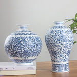 No Glazed Blue and White Porcelain Vase