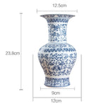 No Glazed Blue and White Porcelain Vase