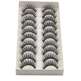 False Eyelashes Black Natural Long 10 Pairs