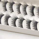 False Eyelashes Black Natural Long 10 Pairs