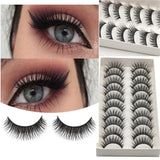 False Eyelashes Black Natural Long 10 Pairs