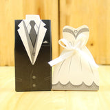 100pcs Bride And Groom Candy Gift Box