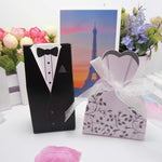 100pcs Bride And Groom Candy Gift Box